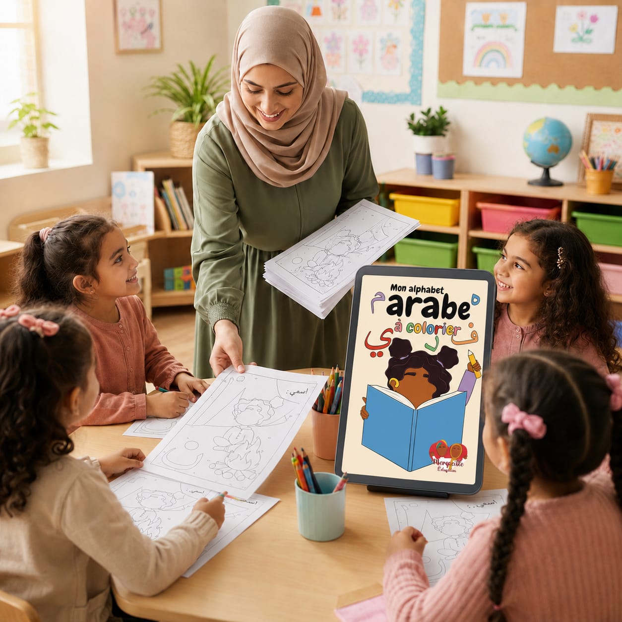 Alphabet arabe à imprimer coloriage islam