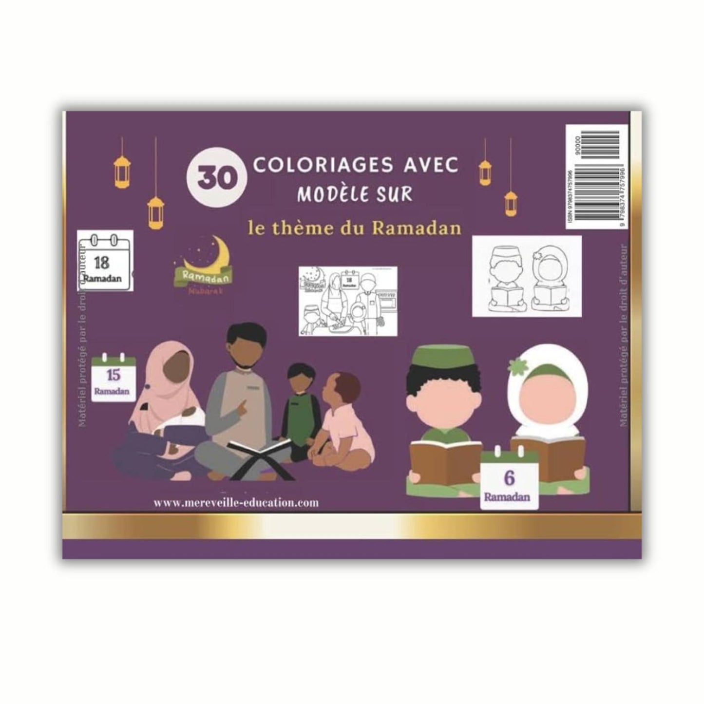 Cahier de coloriage special ramadan avec calendrier
