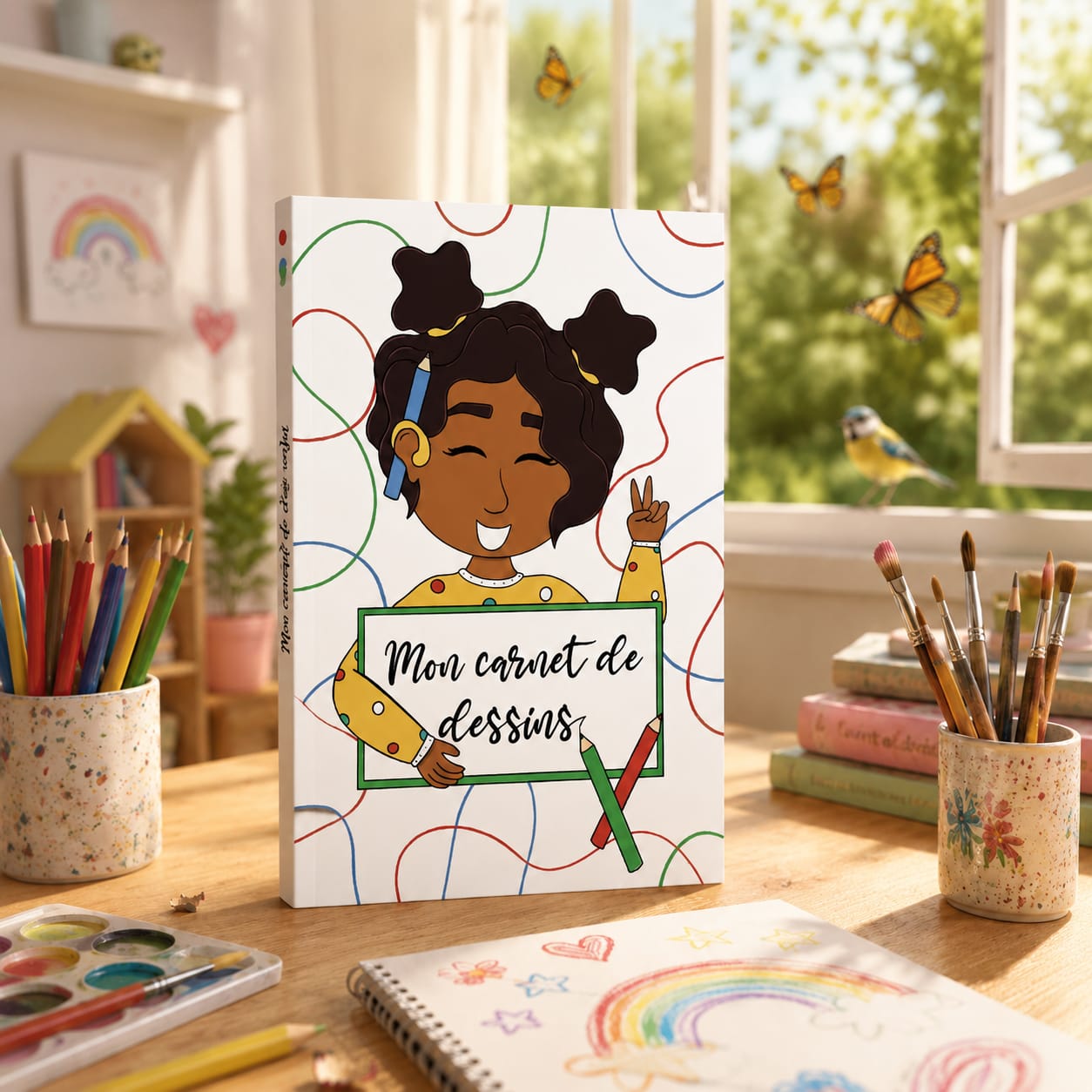 Carnet de dessin pour enfant avec couverture illustrée, idéal pour développer la créativité et l'imagination