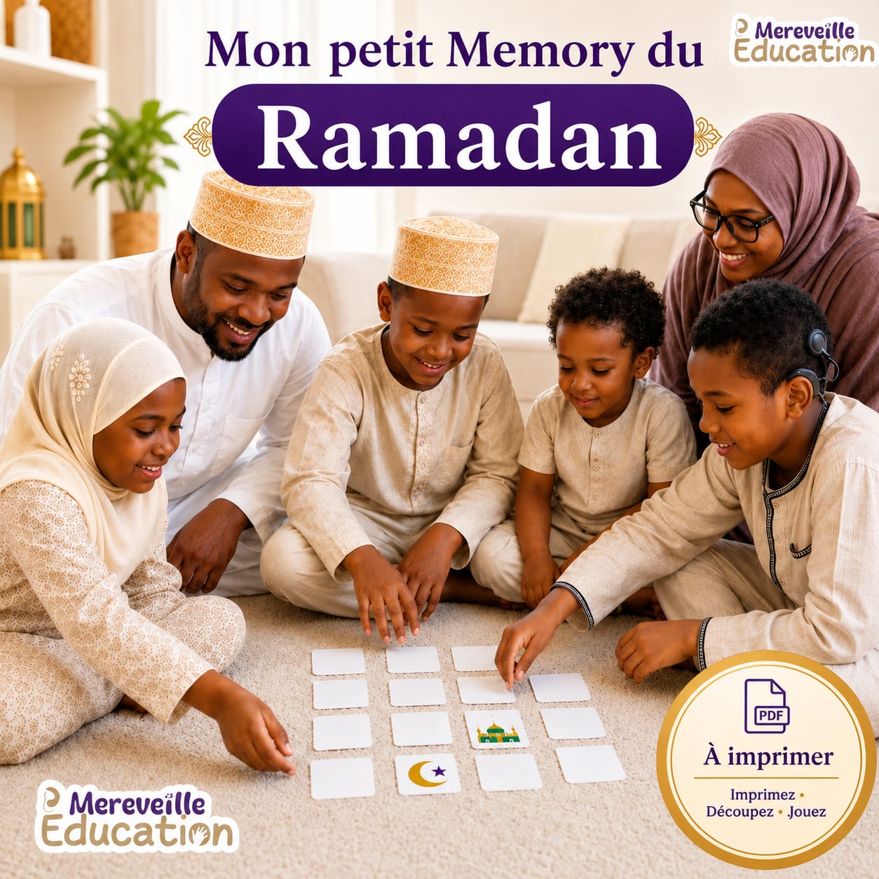 Jeu de Memory Ramadan à imprimer – Activité islamique éducative pour enfant (PDF)
